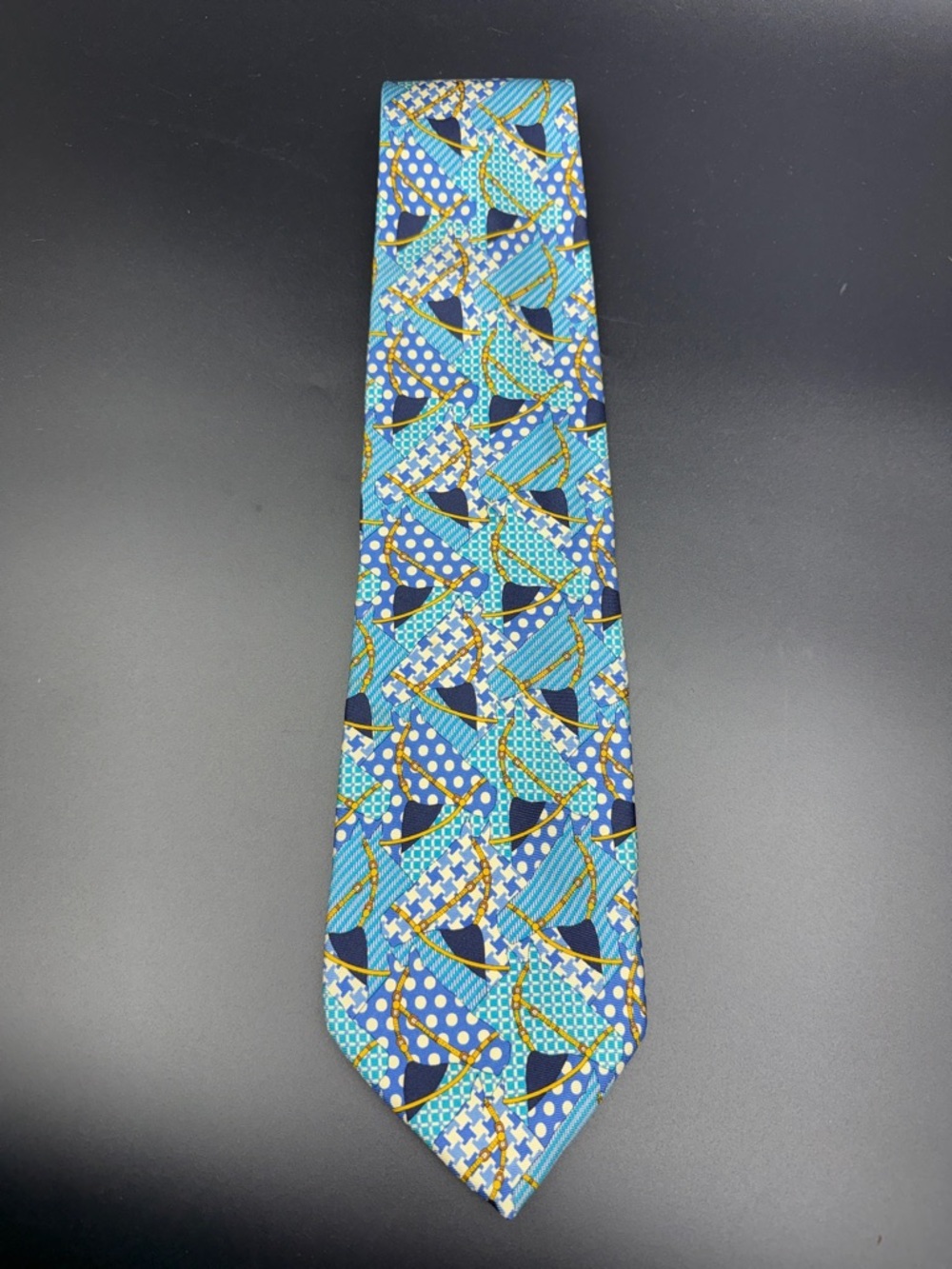 Longchamp Paris Abstract 
Equestrian Horse Silk Necktie - Picture 2 of 6